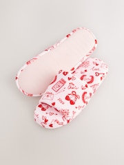 Pink/Red Heart Plush Slider Slippers - Image 7 of 7