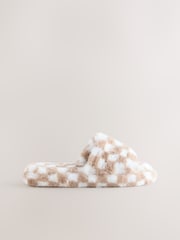 Green/White Checked Slider Slippers - Image 6 of 8