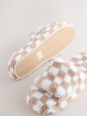 Green/White Checked Slider Slippers - Image 7 of 8