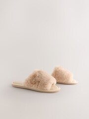 Yellow Faux Fur Sider Slippers - Image 3 of 7