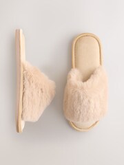 Yellow Faux Fur Sider Slippers - Image 5 of 7