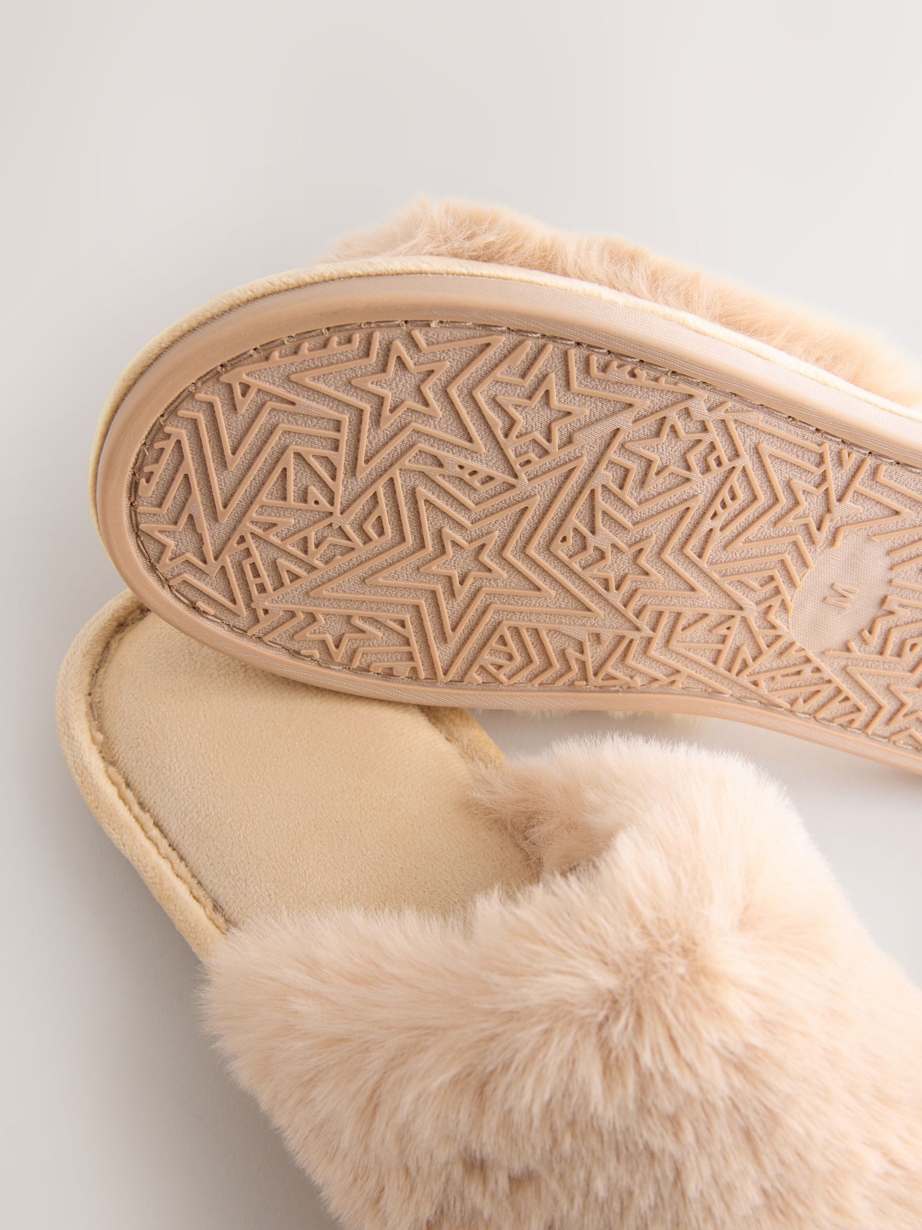 Buy Yellow Faux Fur Sider Slippers from Next USA