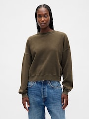 Gap Green VintageSoft Wedge crew neck Sweatshirt - Image 1 of 4