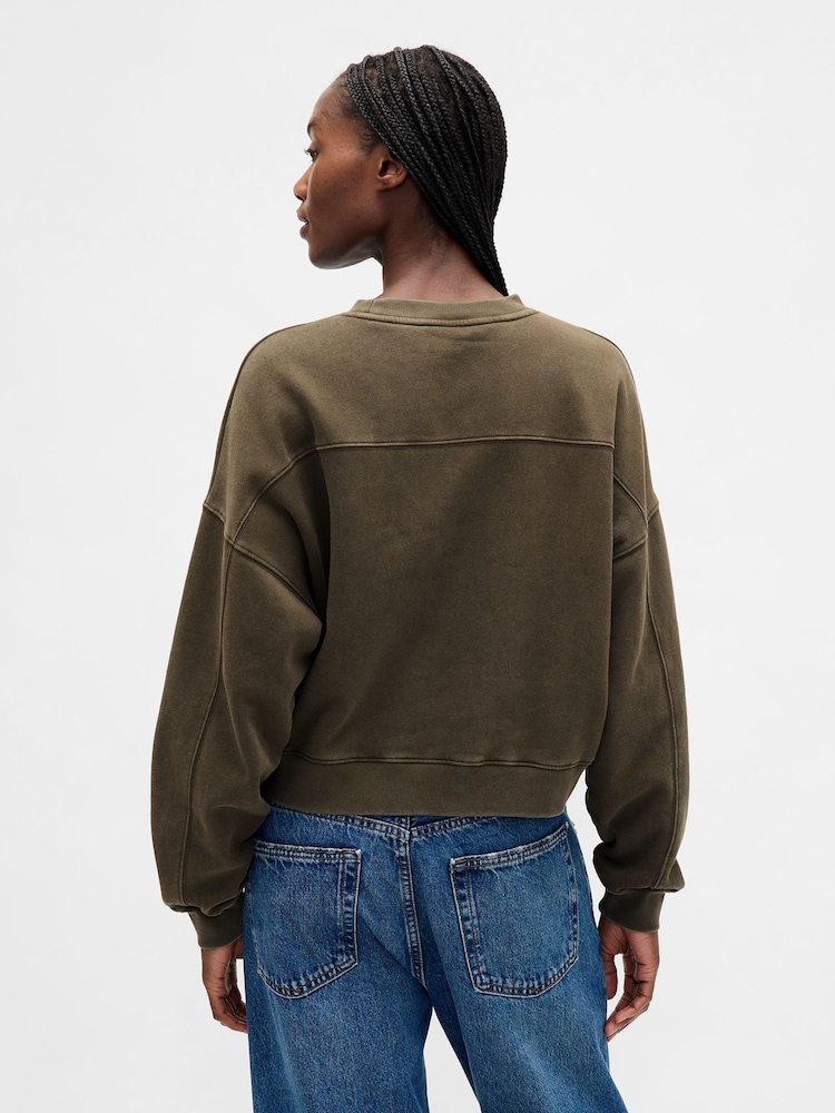 Gap Green VintageSoft Wedge crew neck Sweatshirt - Image 2 of 4