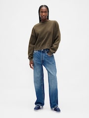 Gap Green VintageSoft Wedge crew neck Sweatshirt - Image 3 of 4