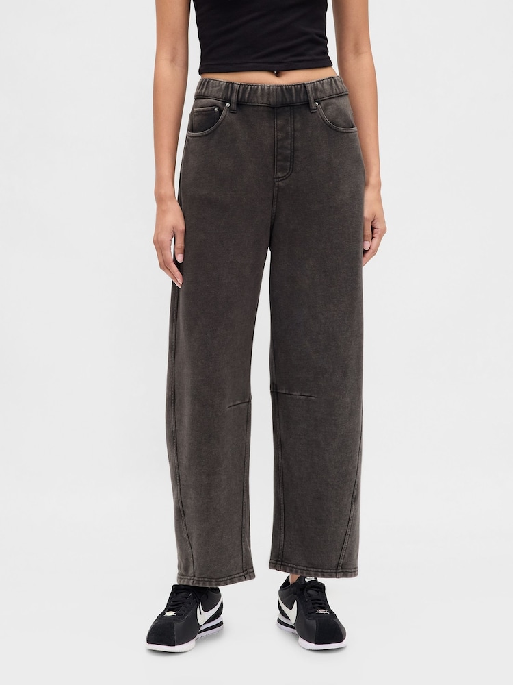 Gap Black Heavyweight French Terry Barrel Joggers - Image 1 of 5