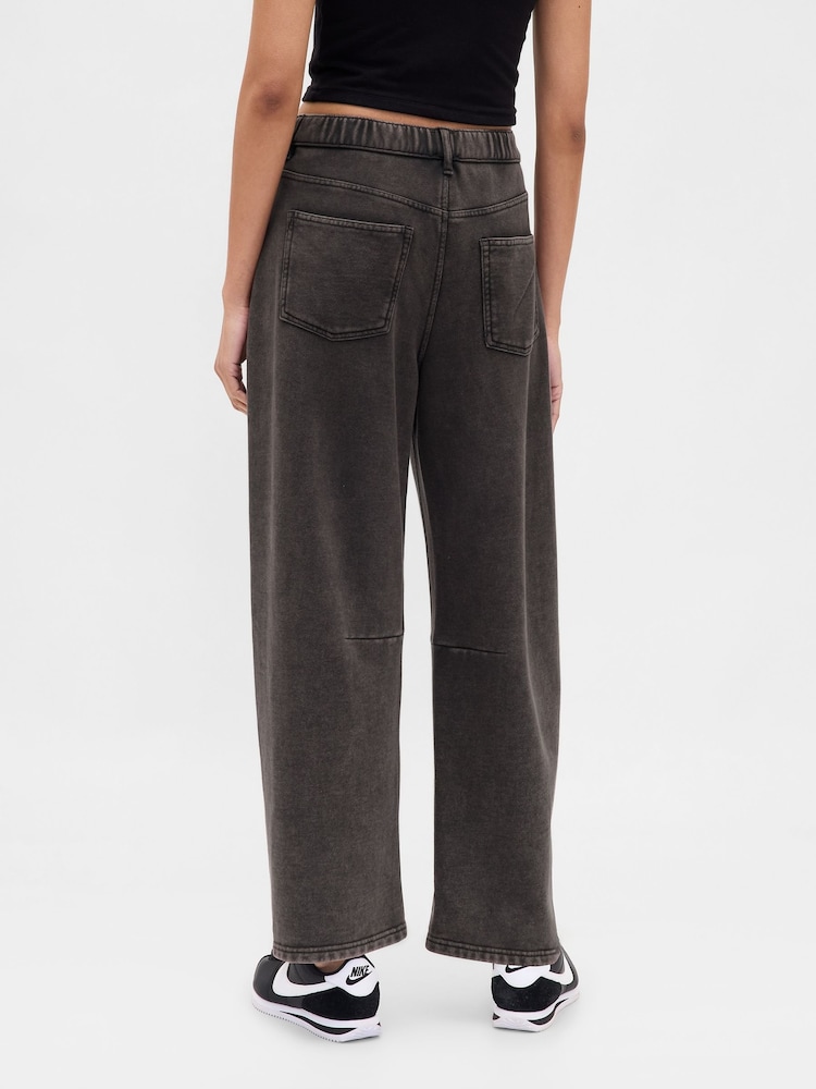 Gap Black Heavyweight French Terry Barrel Joggers - Image 2 of 5