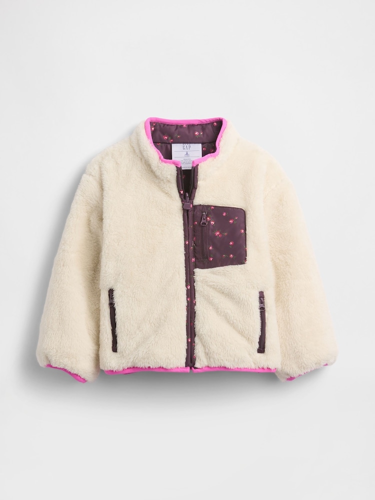 Gap Cream Lightweight Sherpa Reversible Jacket - Image 1 of 3