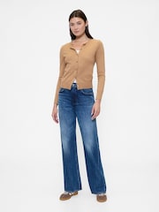 Gap Brown Crew Neck Cardigan - Image 3 of 5
