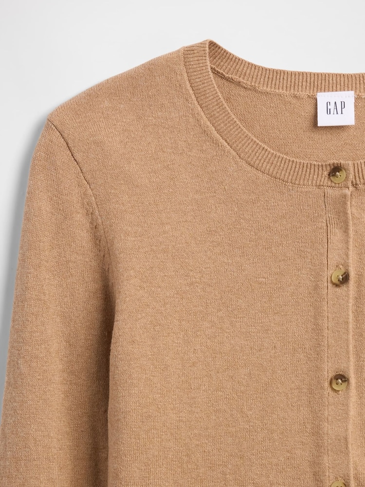 Gap Brown Crew Neck Cardigan - Image 5 of 5