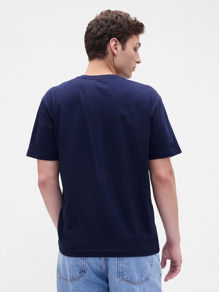 Gap Blue Everyday Soft Relaxed Graphic T-Shirt - Image 2 of 4 Gap Blue Everyday Soft Relaxed Graphic T-Shirt - Image 2 of 4