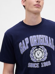 Gap Blue Everyday Soft Relaxed Graphic T-Shirt - Image 4 of 4