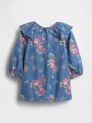 Gap Blue Denim Ruffle Shoulder Dress (Newborn-24mths) (0-24mths) - Image 2 of 3