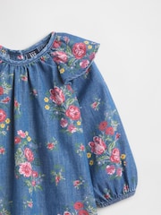 Gap Blue Denim Ruffle Shoulder Dress (Newborn-24mths) (0-24mths) - Image 3 of 3