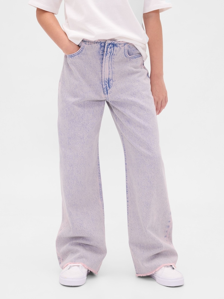 Gap Pink Low Rise Stride Wide-Leg Jeans (5-13yrs) - Image 1 of 5 Gap Pink Low Rise Stride Wide-Leg Jeans (5-13yrs) - Image 1 of 5