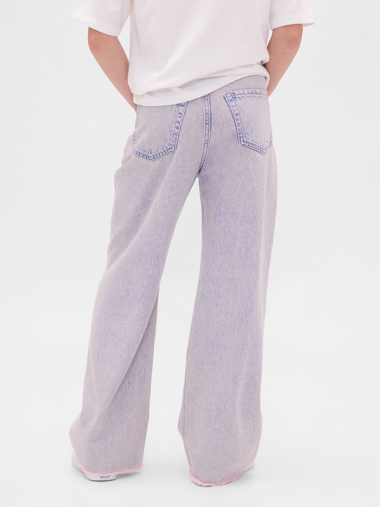 Gap Pink Low Rise Stride Wide-Leg Jeans (5-13yrs) - Image 2 of 5 Gap Pink Low Rise Stride Wide-Leg Jeans (5-13yrs) - Image 2 of 5