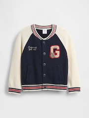 Gap Blue/Cream Varsity Logo Jumper Jacket (6mths-5yrs) (6mths-5yrs) - Image 1 of 2