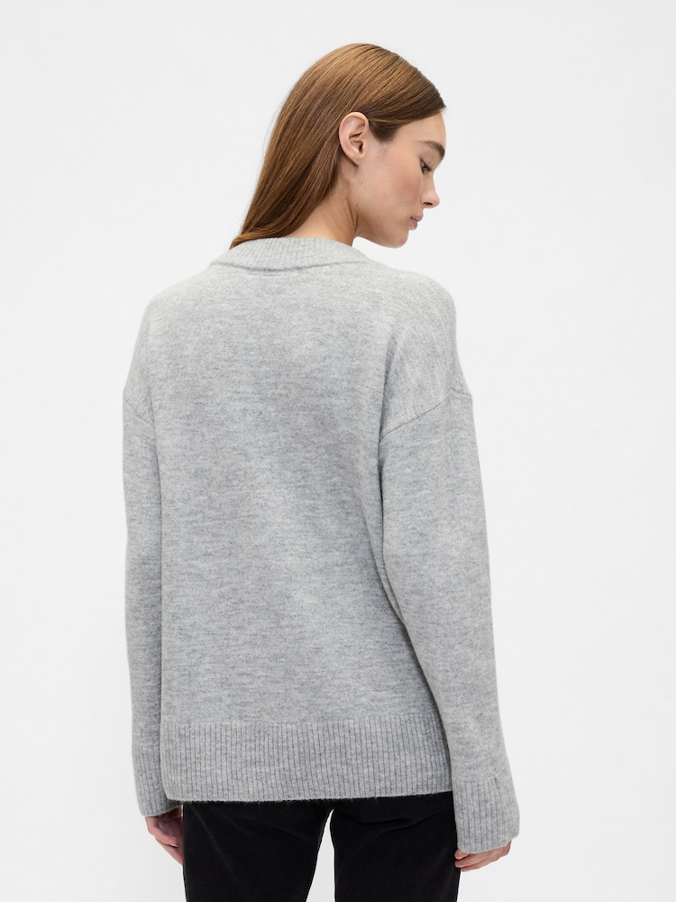 Gap Light Grey V-Neck Sweatshirt - Image 2 of 5