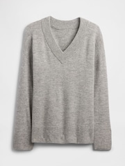 Gap Light Grey V-Neck Sweatshirt - Image 4 of 5