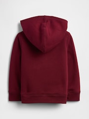 Gap Burgundy Red Logo Sherpa Lined Hoodie (6mths-5yrs) (6mths-5yrs) - Image 2 of 3