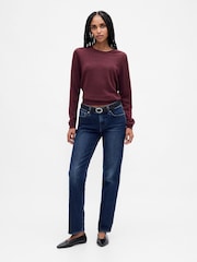Gap Red Merino Crew Neck Sweatshirt - Image 3 of 4