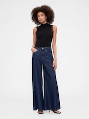 Gap Dark Wash Blue Ultra Soft Pull On Baggy Jeans - Image 3 of 7