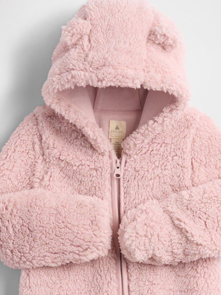 Rosa - Gap Teddy Sherpa Jacket (Newborn-12mths) (0-12mths) - Imagen 3 de 3