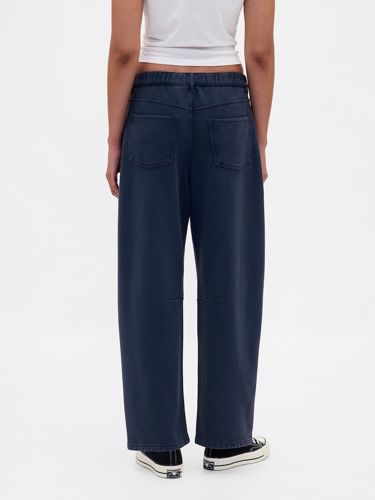 Gap Navy Blue Heavyweight French Terry Barrel Joggers - Image 2 of 5