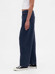 Gap Navy Blue Heavyweight French Terry Barrel Joggers - Image 3 of 5