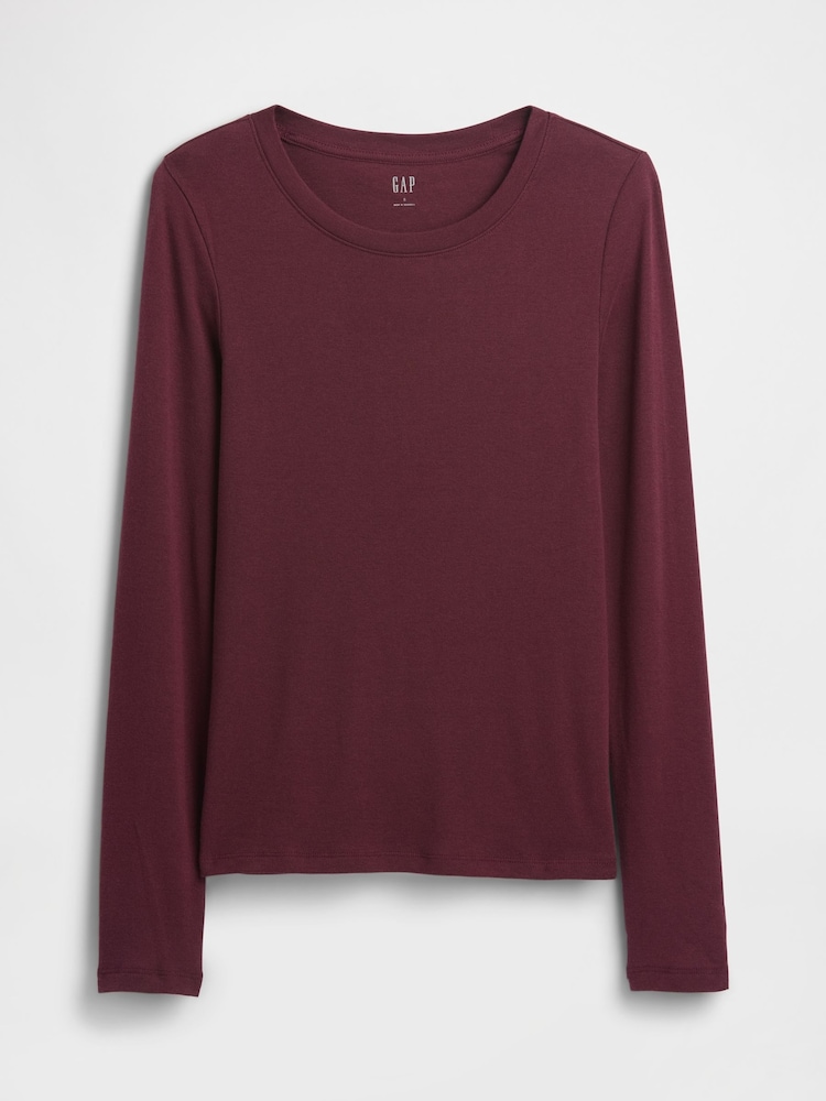 Gap Red Modern Long Sleeve Crew Neck T-Shirt - Image 5 of 5