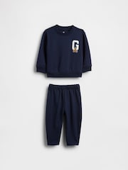 Gap Navy Baby Vintage Soft Varsity Logo Sweat Set (Newborn-24mths) (0-24mths) - Image 1 of 3