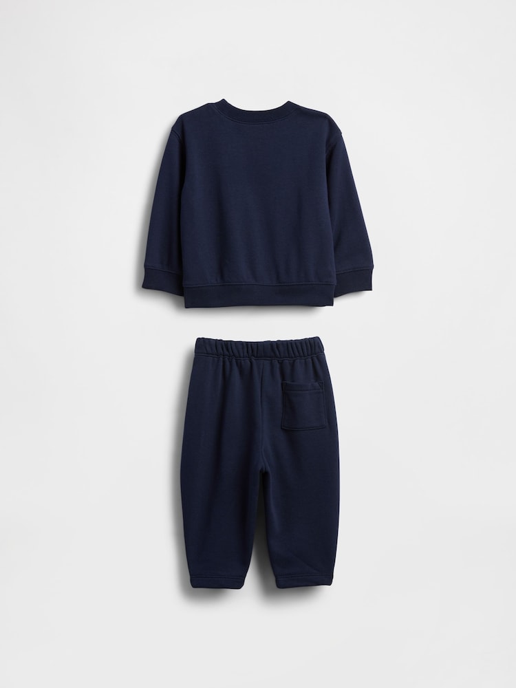 Gap Navy Baby Vintage Soft Varsity Logo Sweat Set (Newborn-24mths) (0-24mths) - Image 2 of 3