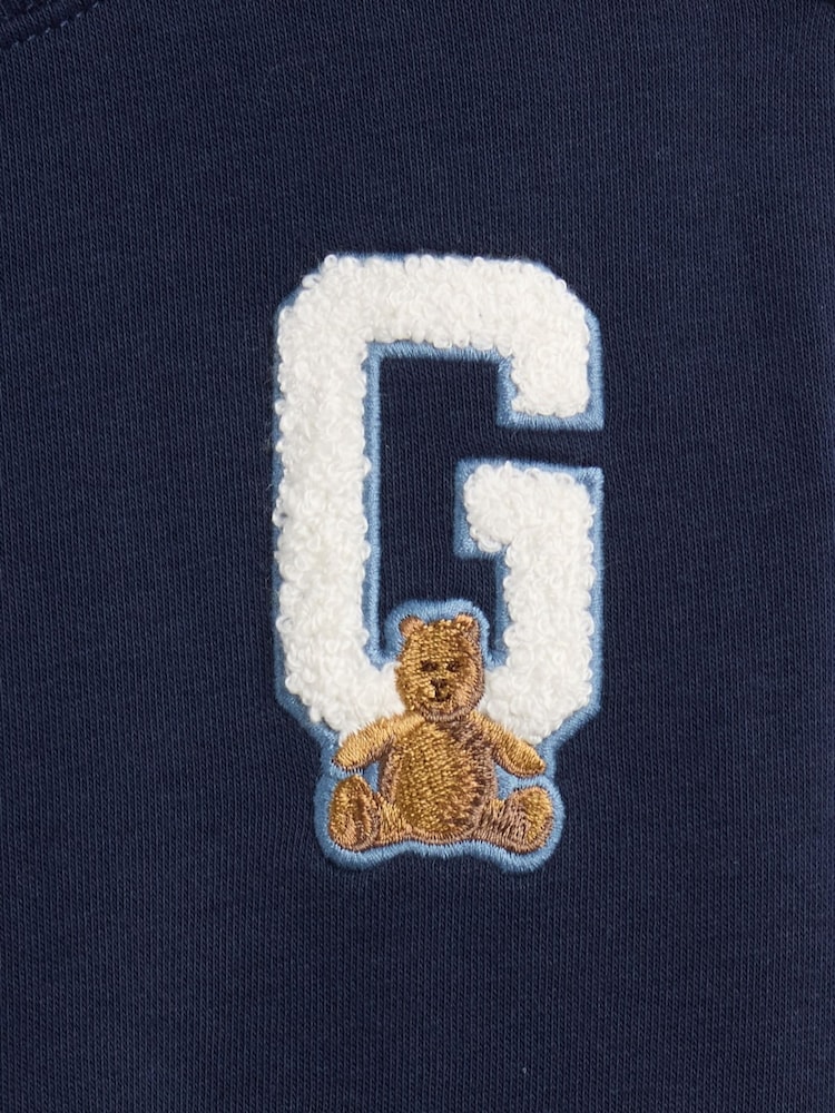 Gap Navy Baby Vintage Soft Varsity Logo Sweat Set (Newborn-24mths) (0-24mths) - Image 3 of 3