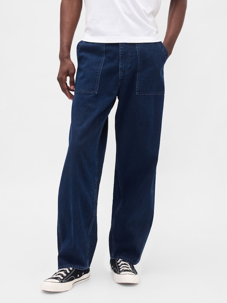 Gap Blue Canvas Baggy Trouser Jeans - Image 1 of 5