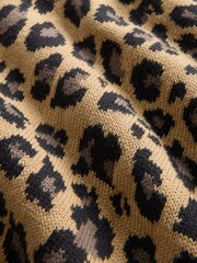 Gap Brown Leopard Print Boxy V-Neck Sweatshirt (4-13yrs) - Image 5 of 5