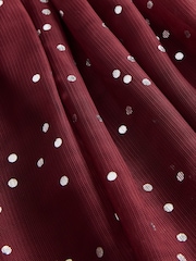 Gap Burgundy Red Mixed Media Bubble Dress (6mths-5yrs) (6mths-5yrs) - Image 4 of 4