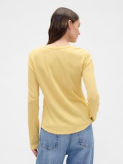 Gap Yellow Waffle Knit Crew Neck T-Shirt - Image 2 of 4