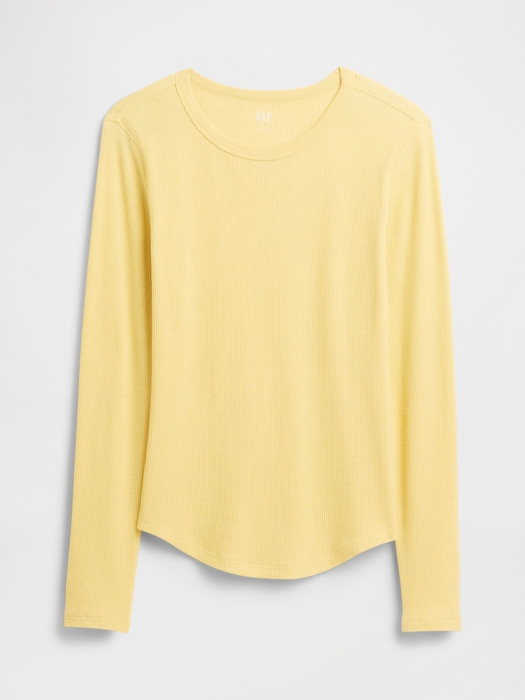 Gap Yellow Waffle Knit Crew Neck T-Shirt - Image 4 of 4