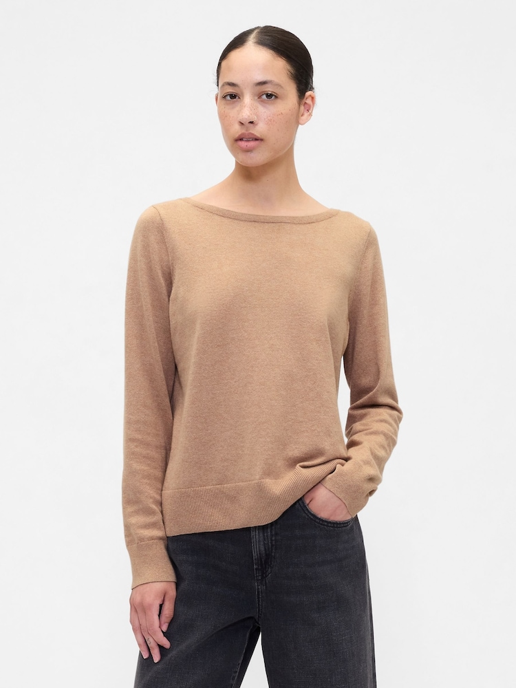 Gap Brown Bella Boat Neck Jumper - Image 1 of 5