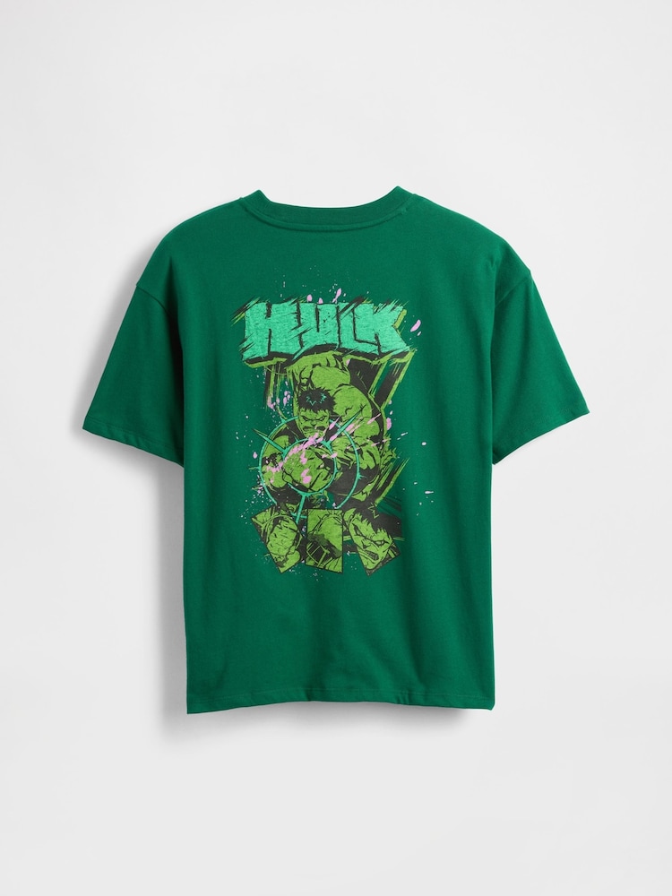 Gap Green Marvel Relaxed Graphic T-Shirt (4-13yrs) - Image 2 of 6