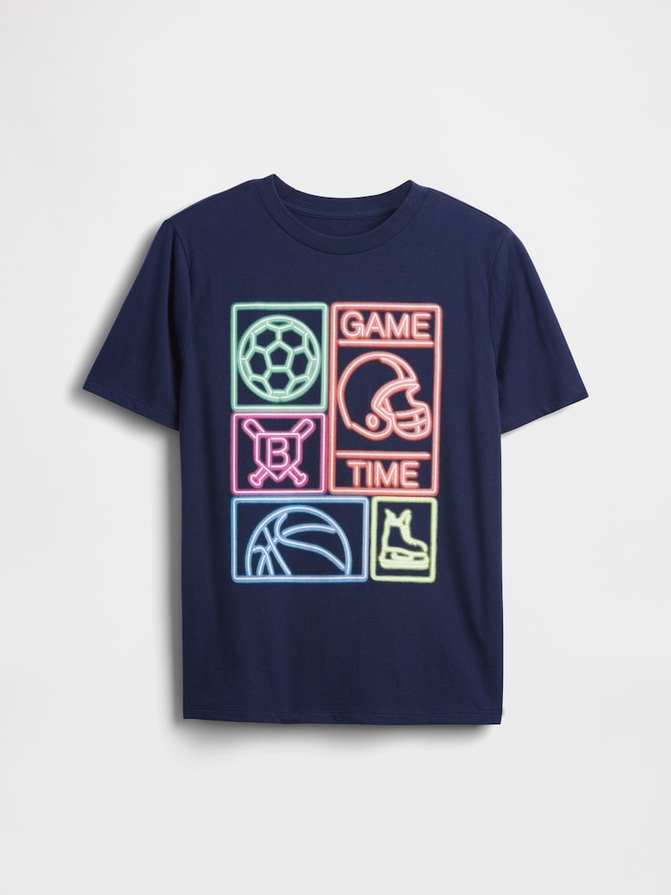 Gap Blue Graphic T-Shirt (4-13yrs) (4-13yrs) - Image 1 of 2