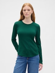 Gap Green Waffle Knit Crew Neck T-Shirt - Image 1 of 3