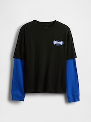 Gap Black 2-in-1 Graphic T-Shirt (4-13yrs) (4-13yrs) - Image 1 of 2