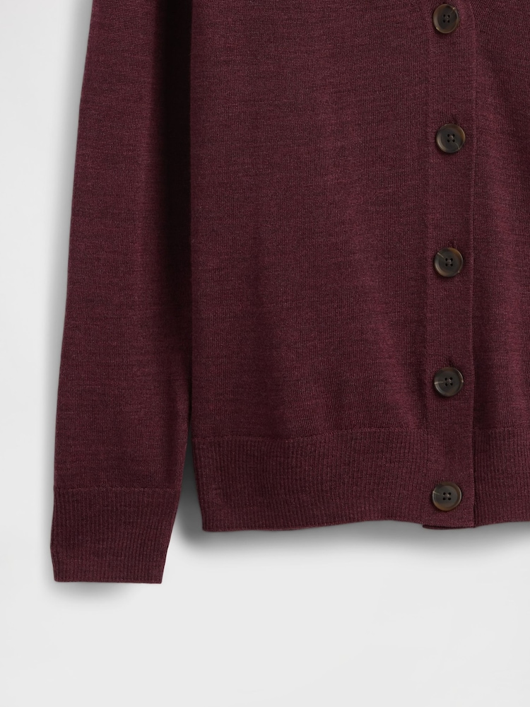 Gap Burgundy Red Boyfriend Merino Cardigan - Image 4 of 4 Gap Burgundy Red Boyfriend Merino Cardigan - Image 4 of 4