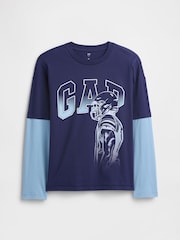 Gap Blue Relaxed Graphic T-Shirt (4-13yrs) (4-13yrs) - Image 1 of 2