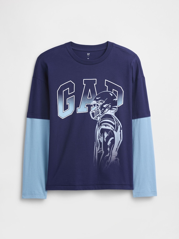 Gap Blue Relaxed Graphic T-Shirt (4-13yrs) (4-13yrs) - Image 1 of 2