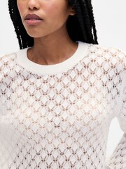 Gap White Pointelle Sweatshirt - Image 4 of 4