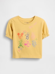 Gap Bright Yellow Disney Ruffle Sleeve Round Neck T-Shirt (6mths-5yrs) (6mths-5yrs) - Image 1 of 2