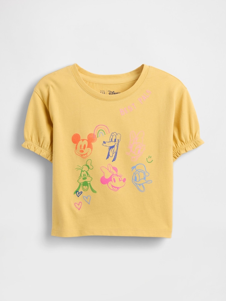 Gap Bright Yellow Disney Ruffle Sleeve Round Neck T-Shirt (6mths-5yrs) (6mths-5yrs) - Image 1 of 2