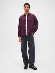 Gap Purple UltraSoft Denim Relaxed Shirt - Image 3 of 4